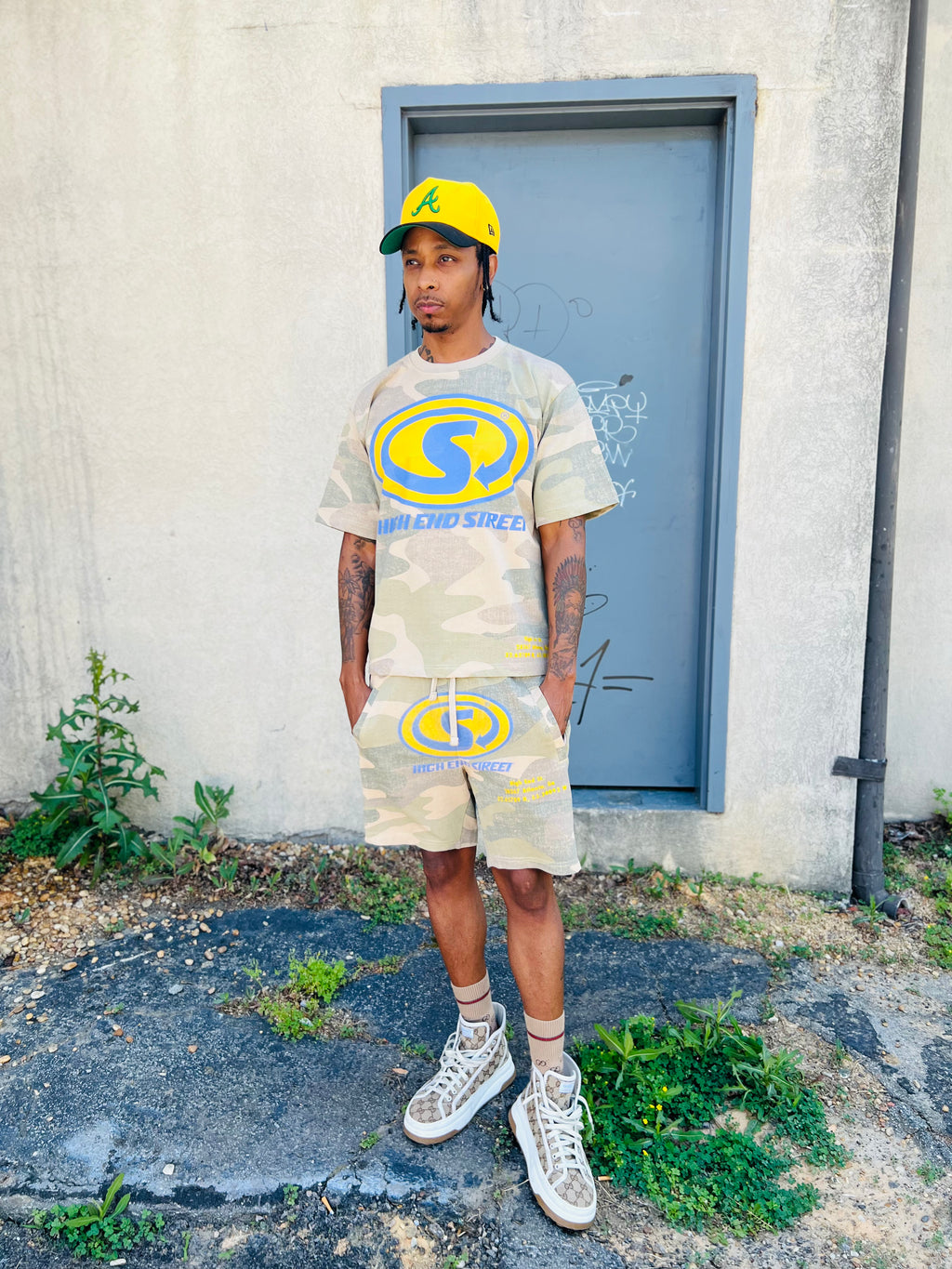 Highendstreetwear camo shorts