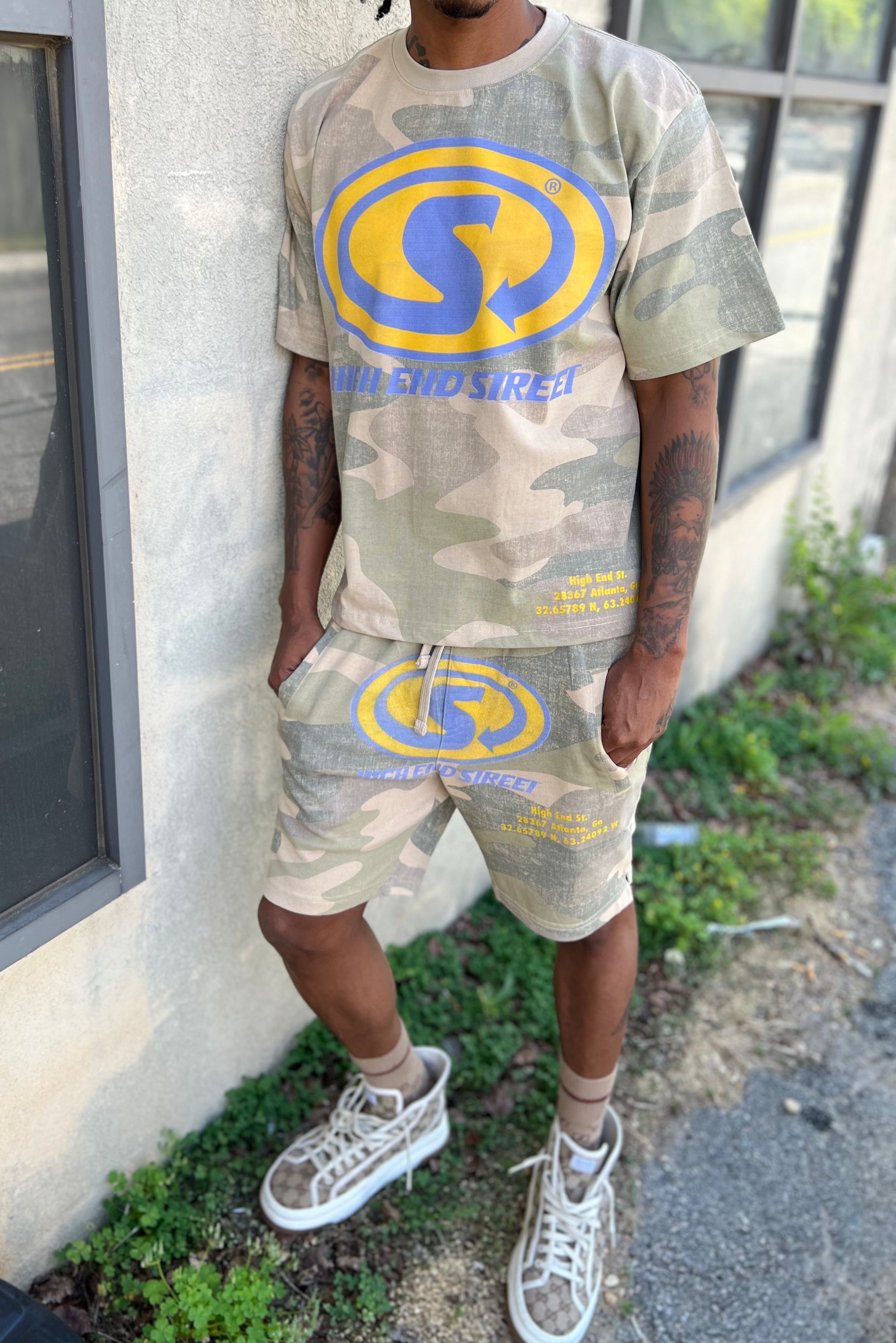 Highendstreetwear camo shorts